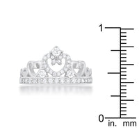 Aurora 0.34ct Crystal Rhodium Heart Crown Ring