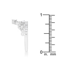 Aurora 0.34ct Crystal Rhodium Heart Crown Ring