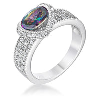 1.6 Ct Mystic Oval Cubic Zirconia Ring