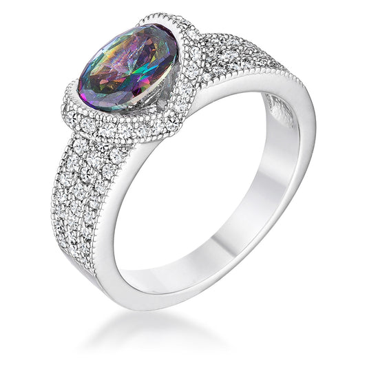 Mystic Oval CZ Ring, 1.6 Ct
