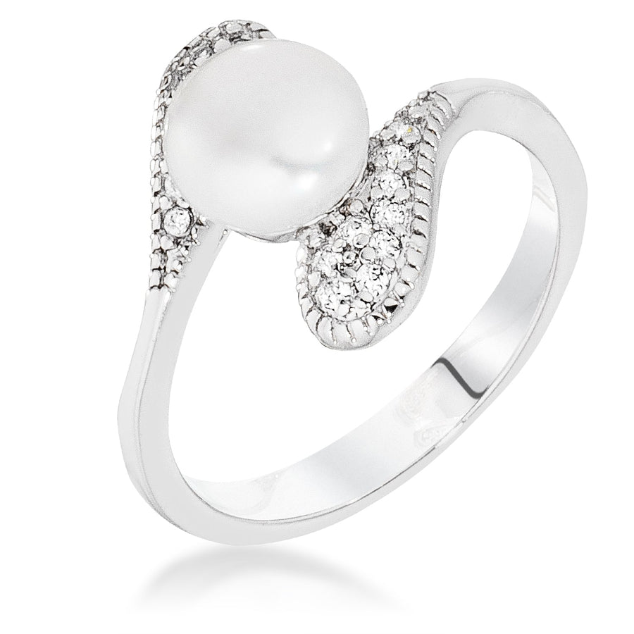 Interlocked Double Teardrop Pearl Ring