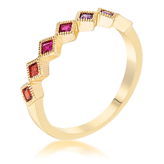 Gold-Plated Septem Princess Cut Half-Eternity Band