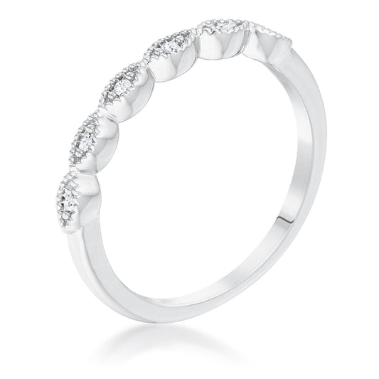 Sextus Marquise Rhodium-Plated Stackable Ring