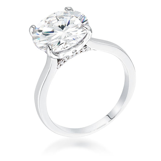 Britney Rhodium Solitaire Engagement Ring