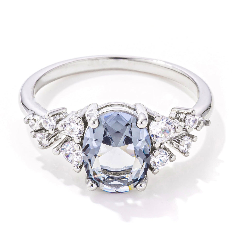 2.95ct Grey Oval Crystal Engagement Ring