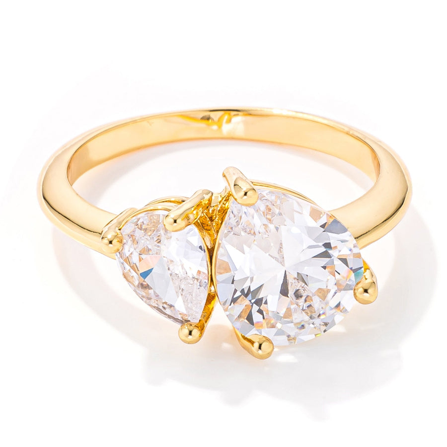 Toi et Moi Crystal Ring, 2.75ct Gold Plated