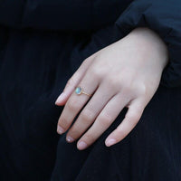 Gold Plated Hammered Oval Labradorite Ring