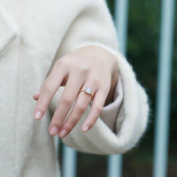 Sterling Silver Natural Labradorite Princess Cut Ring