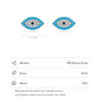 Sterling Silver Turquoise Evil Eye Stud Earrings