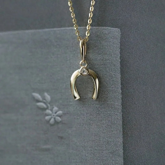 Gold Plated Sterling Silver Horseshoe Necklace