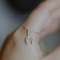 Gold Plated Sterling Silver Horseshoe Necklace