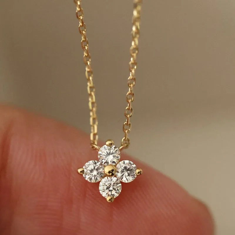 Sterling Silver Flower Pendant Necklace