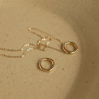 Sterling Silver Geometric Circle Pendant Necklace