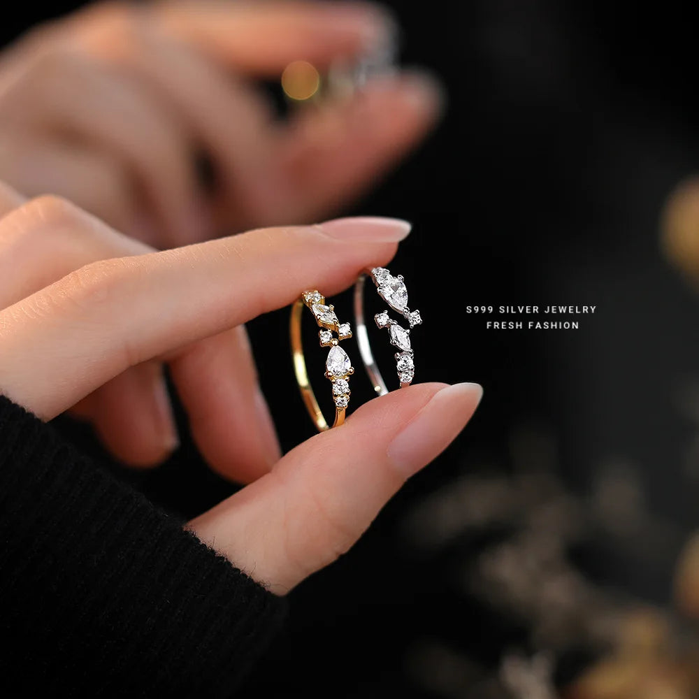 Sterling Silver Cubic Zirconia Open Ring