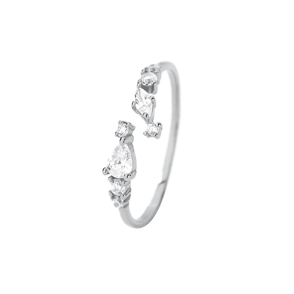 Sterling Silver Cubic Zirconia Open Ring