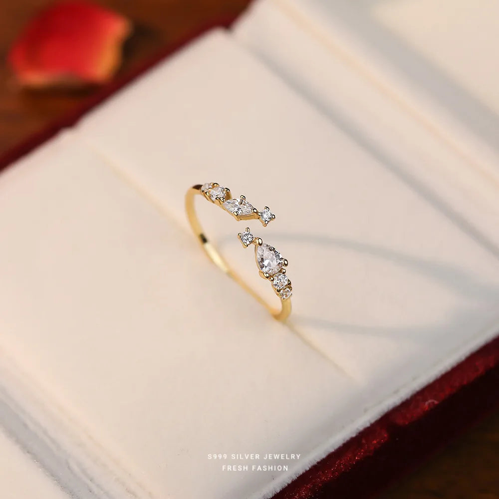 Sterling Silver Cubic Zirconia Open Ring