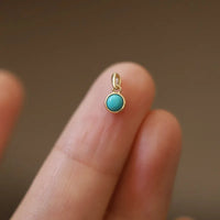 Gold Plated Sterling Silver Mini Blue Turquoise Necklace
