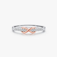 Rose Gold Plated Sterling Silver Love Infinite Ring