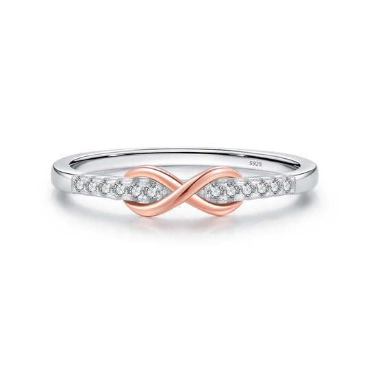 Rose Gold Plated Sterling Silver Love Infinite Ring