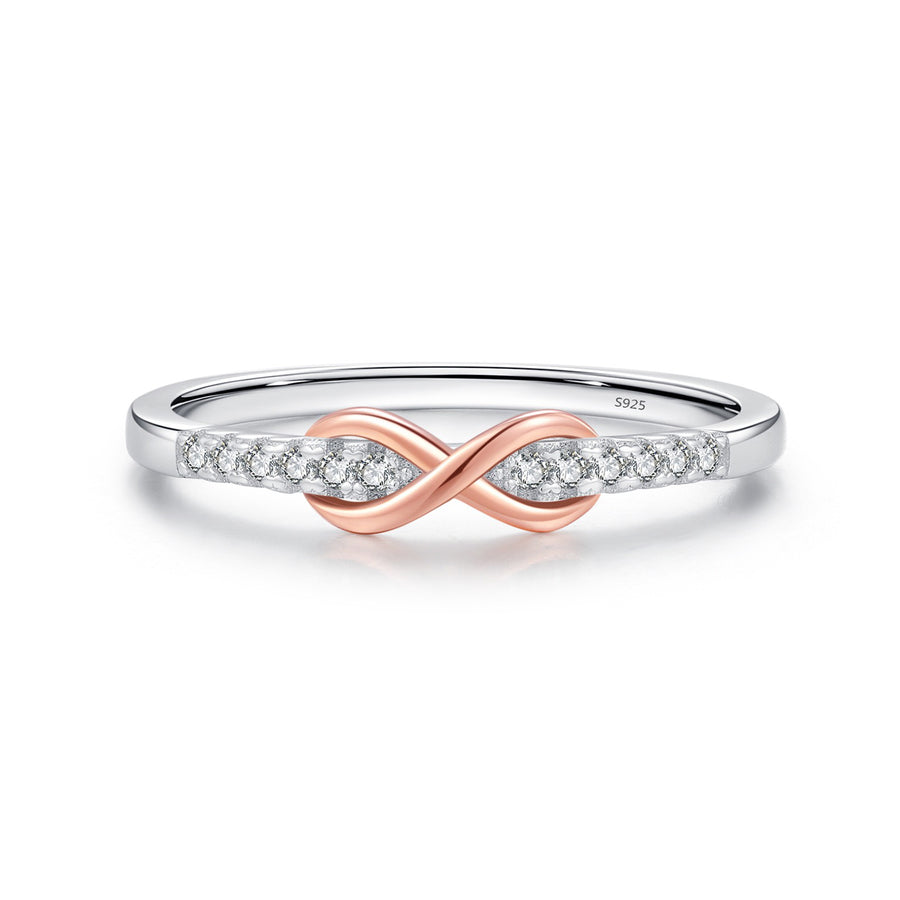 Rose Gold Plated Sterling Silver Love Infinite Ring
