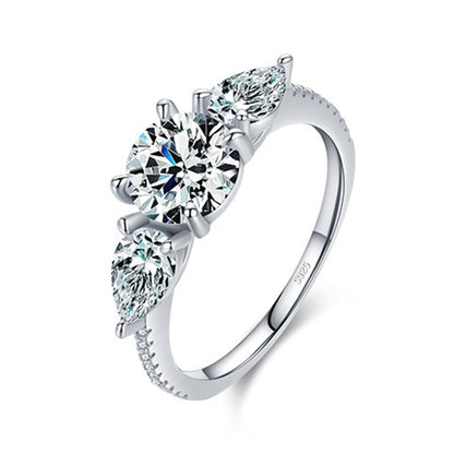 Cubic Zirconia Engagement Ring in Sterling Silver