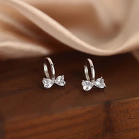 Sterling Silver Bow Hoop Earrings
