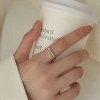 Sterling Silver Shell Pearl Open Ring