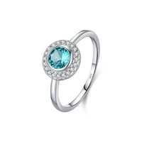 Sterling Silver Paraiba Color Cubic Zirconia Ring