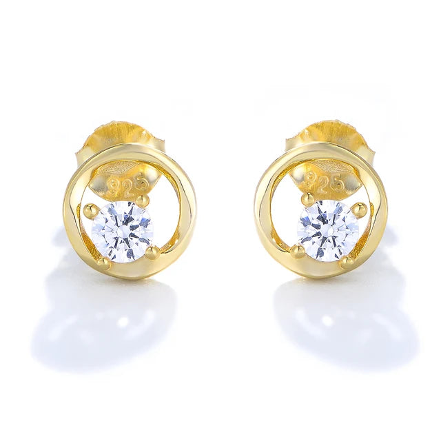 Minimalist Hollow Stud Earrings in Solid Sterling Silver