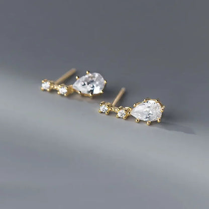 Sterling Silver Water Drop Earrings Stud