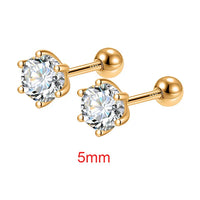 Sterling Silver Six Claw Stud Earrings