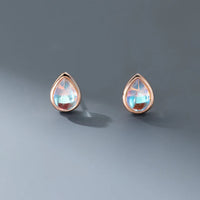 Sterling Silver Colored Water Drop Stud Earrings
