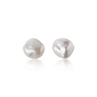 Sterling Silver Irregular Pearl Stud Earrings