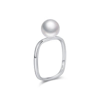 Sterling Silver Square Shell Pearl Ring