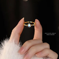 Sterling Silver Moonstone Open Ring