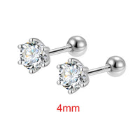 Sterling Silver Six Claw Stud Earrings
