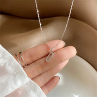 Sterling Silver Pave Linked Pendant Necklace