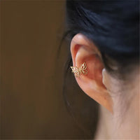 Gold Butterfly No-Pierced Earrings