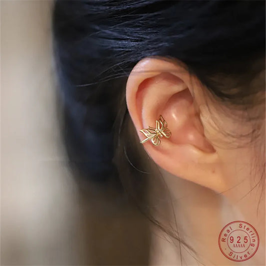 Gold Butterfly No-Pierced Earrings