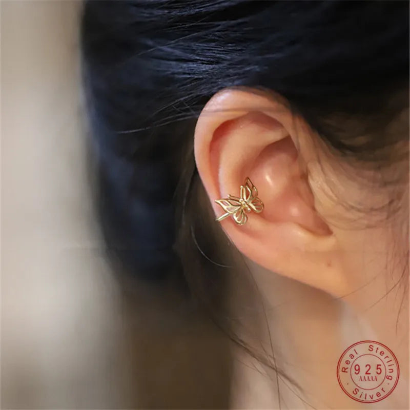 Gold Butterfly No-Pierced Earrings