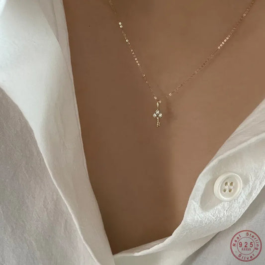 Gold Plated Sterling Silver Mini Key Necklace