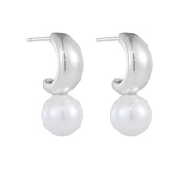 Gold Plated Large Shell Pearl Earrings