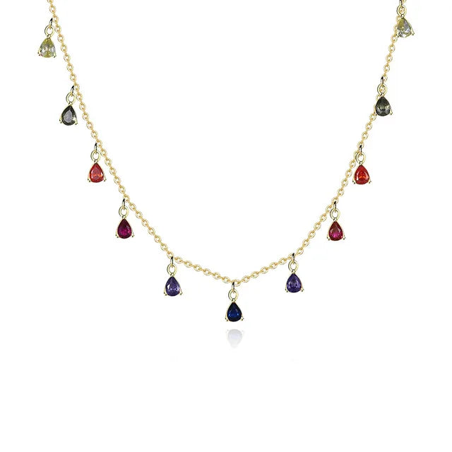Colorful Tassel Necklace in Sterling Silver