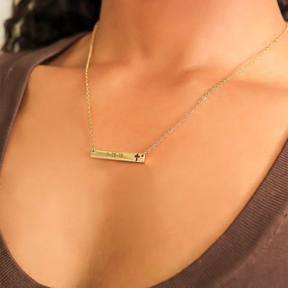 18K Gold PVD Cutout Cross Bar Necklace