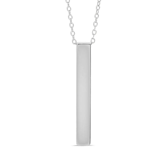 18K Gold PVD Square 4-Sided Vertical Bar Necklace