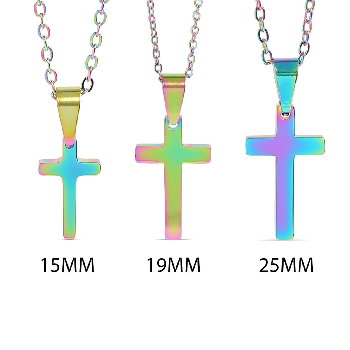 18K Gold PVD Stainless Steel Engravable Cross Necklace