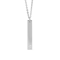 Wave Cutout Vertical Stainless Steel Bar Necklace, 18K Coated