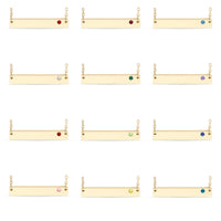 18K Gold Stainless Steel Bar Birthstone Necklace