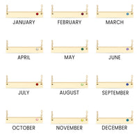 18K Gold Stainless Steel Bar Birthstone Necklace
