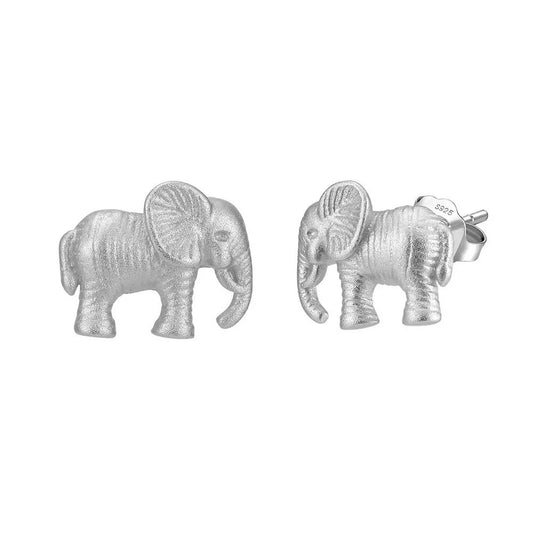 Gold Plated Sterling Silver Elephant Stud Earrings